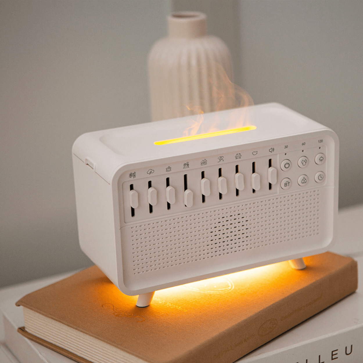 HALÖ™ 5 - en - 1 | HUMIDIFICATEUR D'AIR, DIFFUSEUR D'HUILES ESSENTIELLES, LUMIÈRE, BRUITS BLANCS & BLUETOOTH - Havre de Nuit