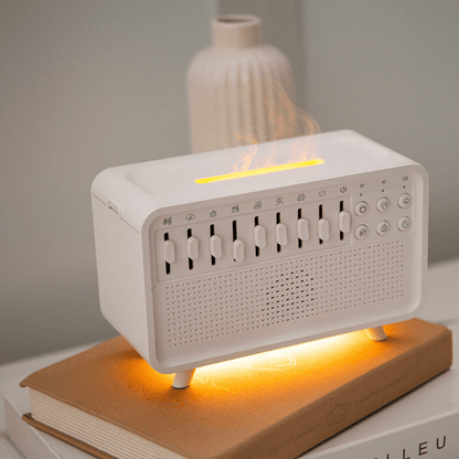 HALÖ™ 5 - en - 1 | HUMIDIFICATEUR D'AIR, DIFFUSEUR D'HUILES ESSENTIELLES, LUMIÈRE, BRUITS BLANCS & BLUETOOTH - Havre de Nuit