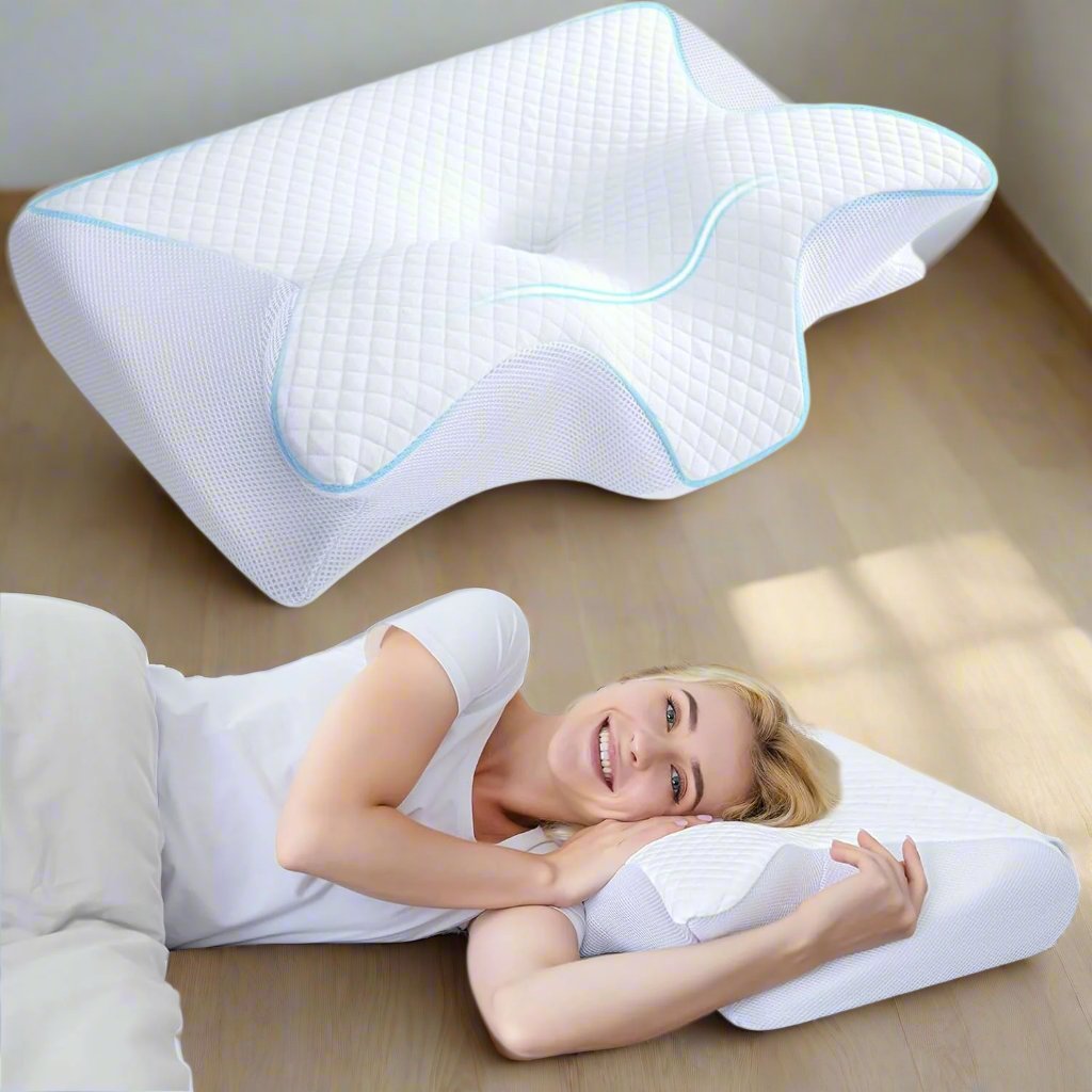 Oreiller Ergonomique Cervical - FoamCervicalPillow™ - Blanc - Havre de Nuit