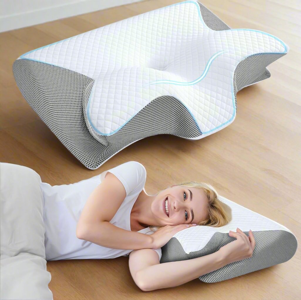 Oreiller Ergonomique Cervical - FoamCervicalPillow™ - Gris - Havre de Nuit