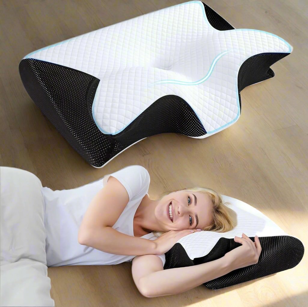 Oreiller Ergonomique Cervical - FoamCervicalPillow™ - Noir - Havre de Nuit