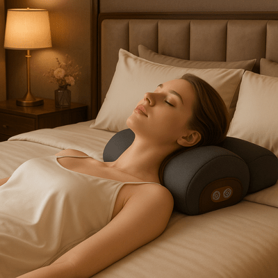 OREILLER MEMOIRE DE FORME | CerviPro™ Massant et Chauffant - Havre de Nuit